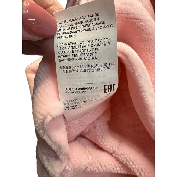 Dolce & Gabbana NWT Terry Cotton Jacquard Bath Robe in Pink Size XS - Picture 10 of 11